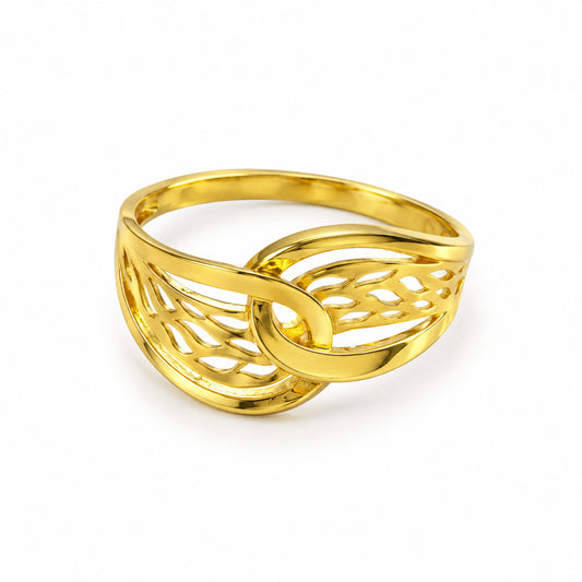 9K Gold Leaf Type Ring Size 15