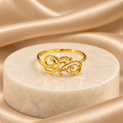 9K Gold Swirl Ring Size 12