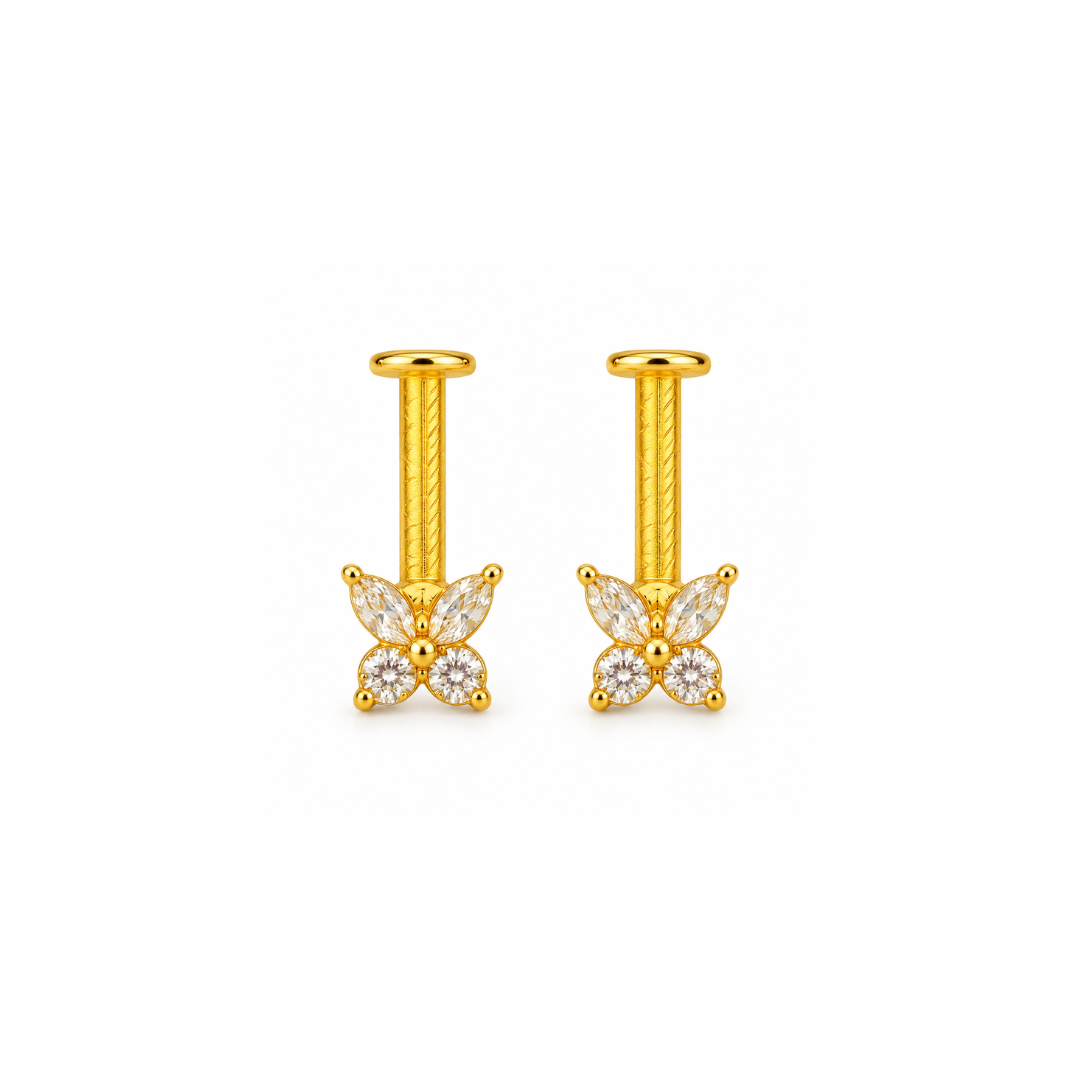 Crystal Butterfly Golden Bugadi