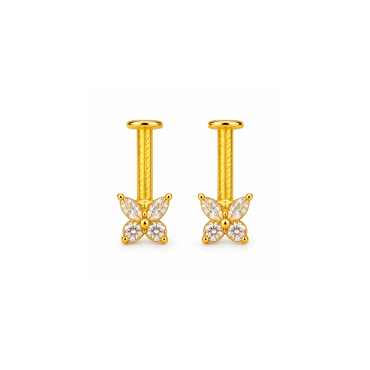 Crystal Butterfly Golden Bugadi