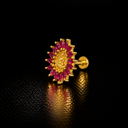 Ruby Lakshmi Golden Nosepin