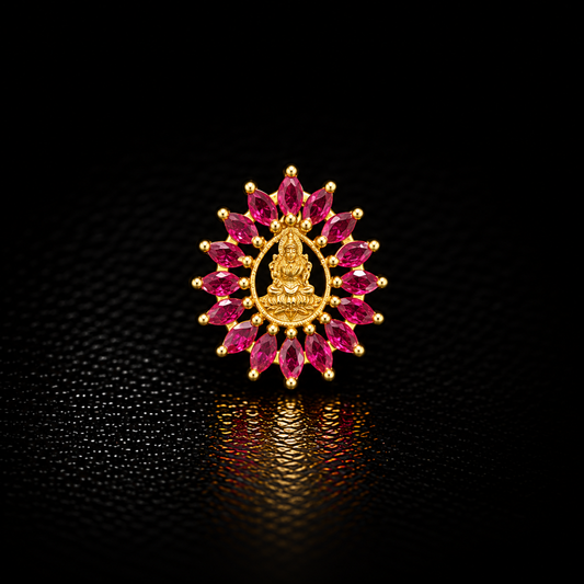 925 Silver Ruby Lakshmi with Gold Plated
