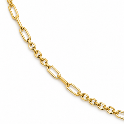 18K Gold Contemporary Mixed Link Chain – 18 Inch