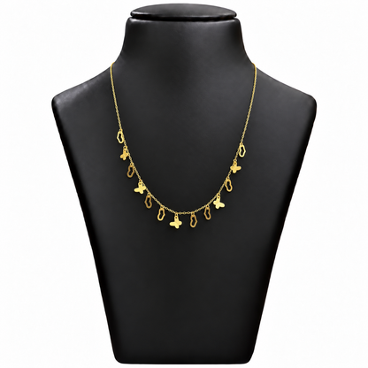 18K Gold Butterfly and Open Link Charm Chain – 18 Inch