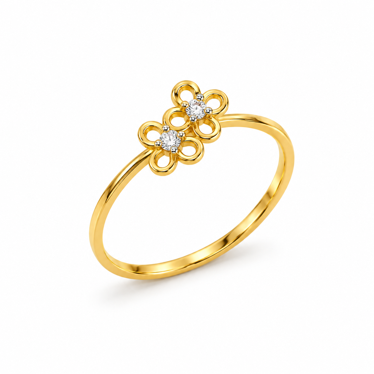 9K Gold Stone Ring Size 12