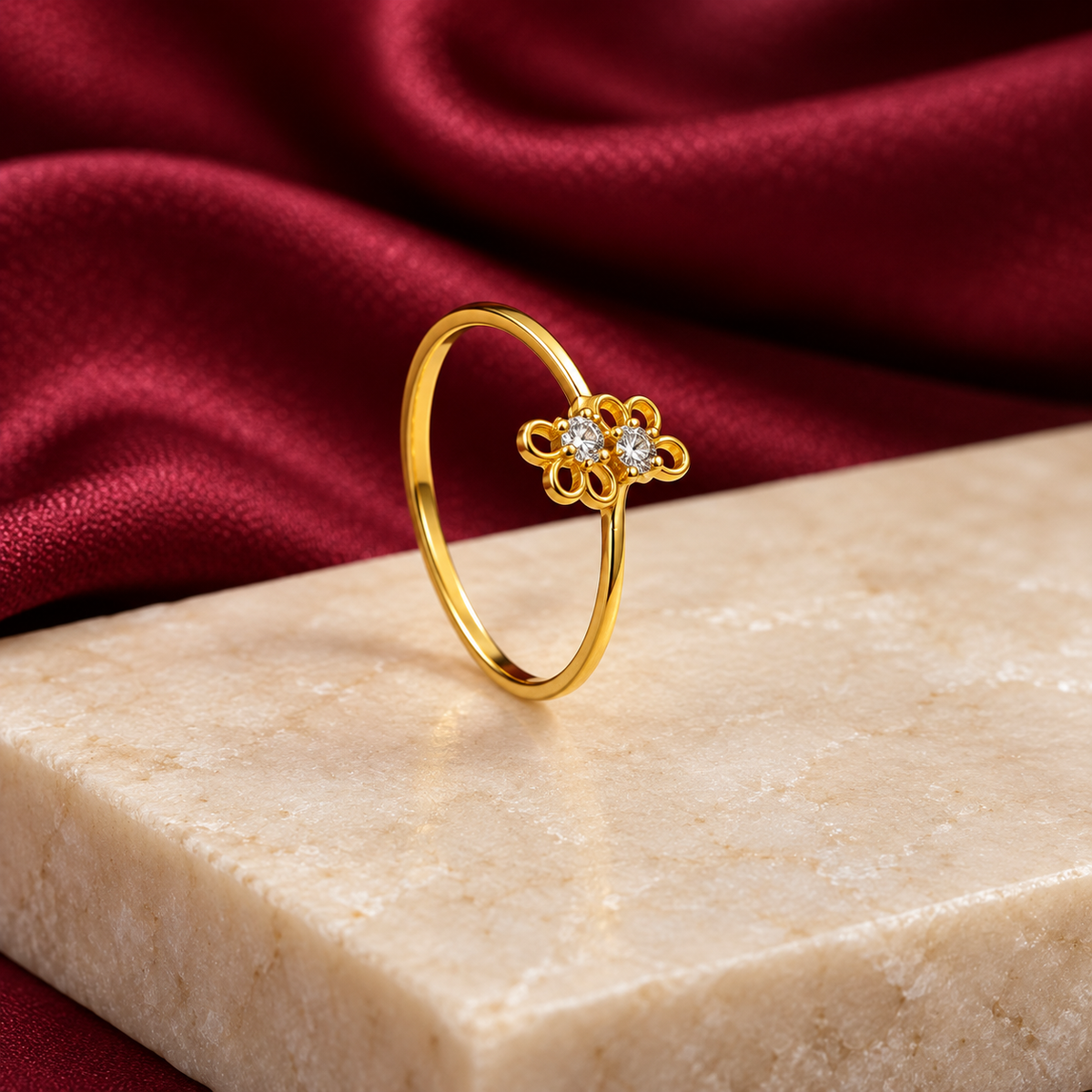 9K Gold Stone Ring Size 12