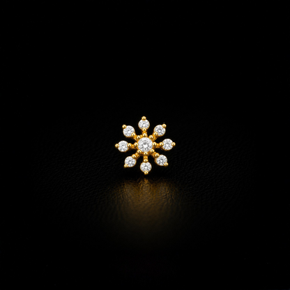 Floral golden nosepin