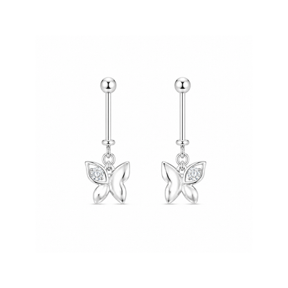 Flutter Shine Silver Butterfly Bugadi