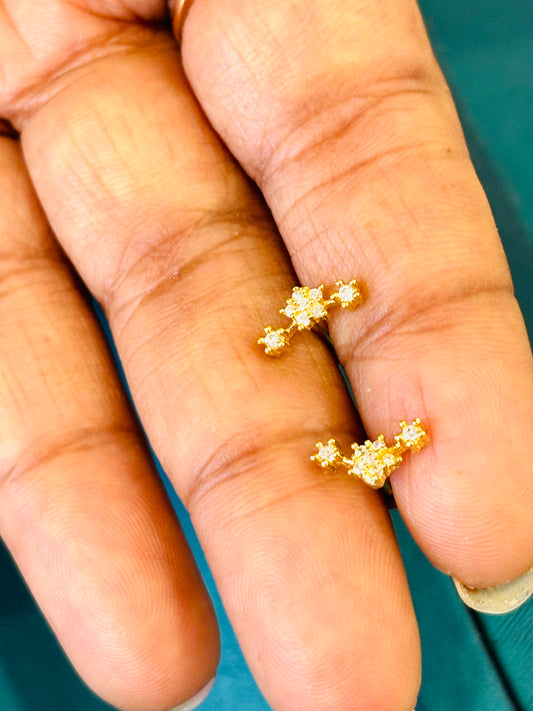 92.5 Silver Flower Side Earring SE101