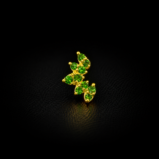 Green stone golden nosepin