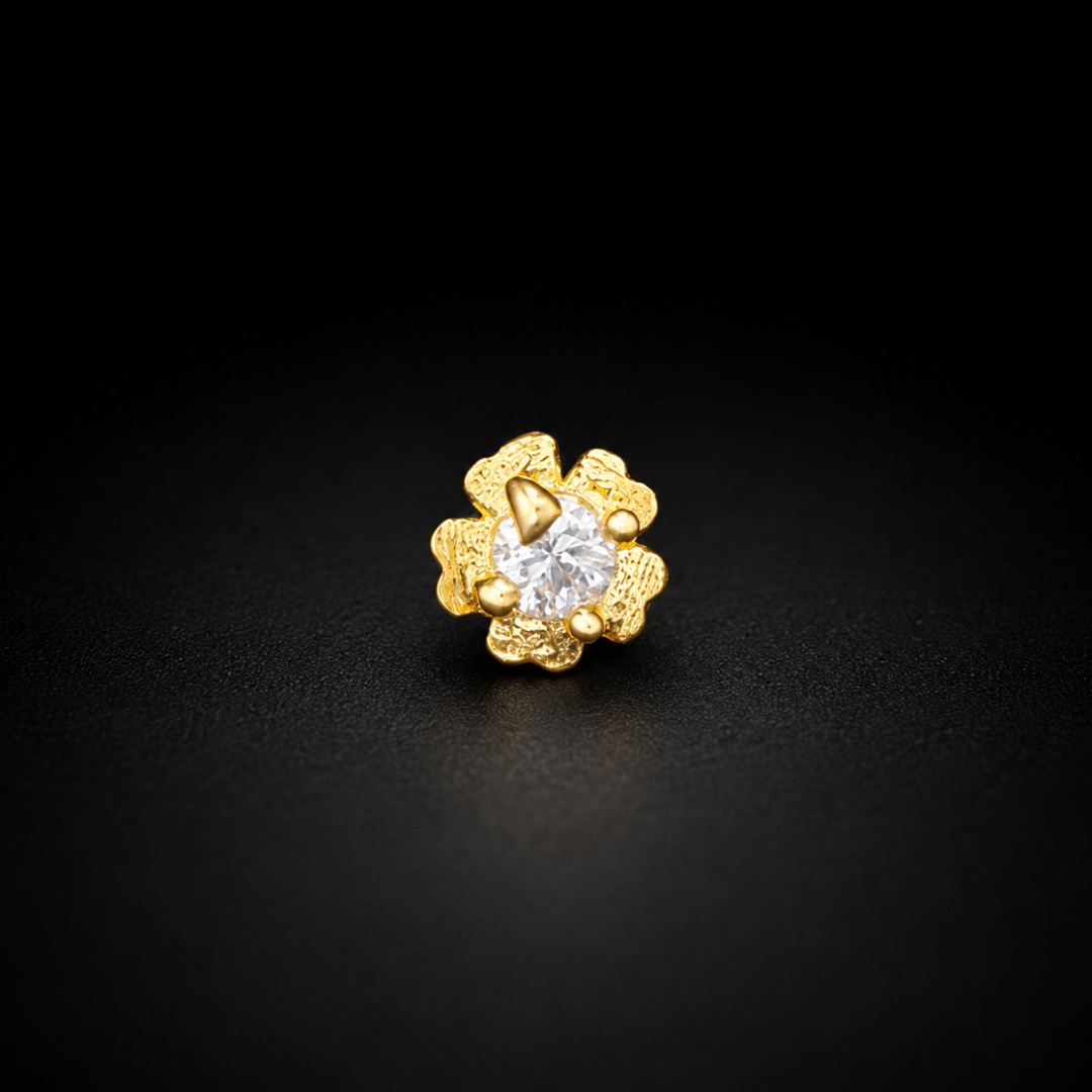 Blossom Spark Gold-Plated 92.5 Sterling Silver Nose Pin