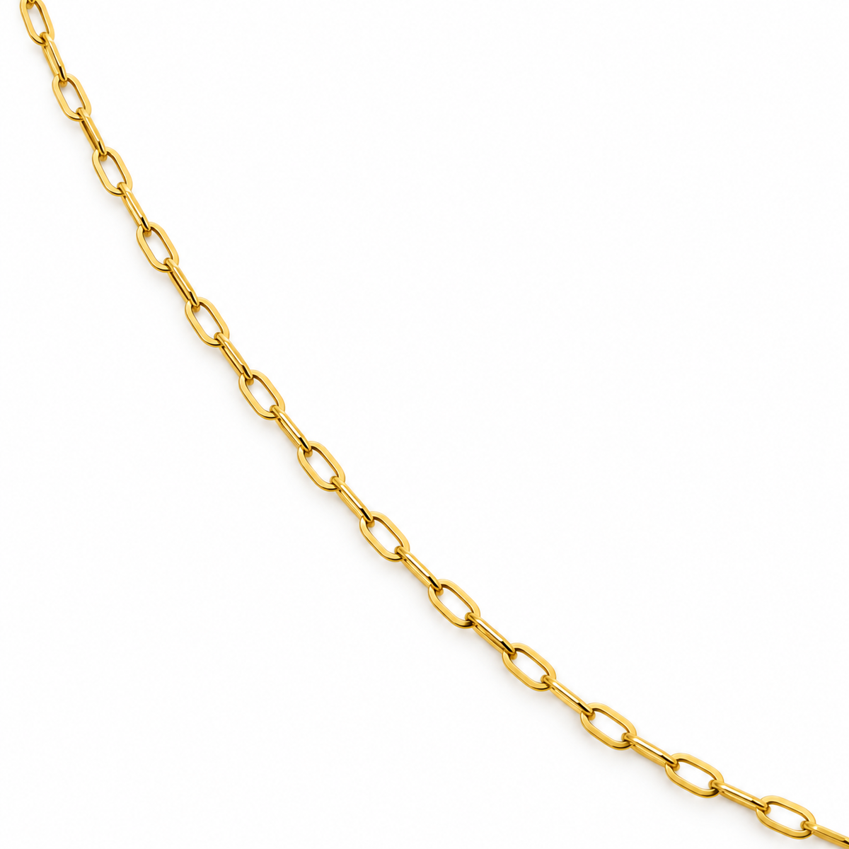 18K Gold Elegant Elongated Oval Link Chain – 18 Inch