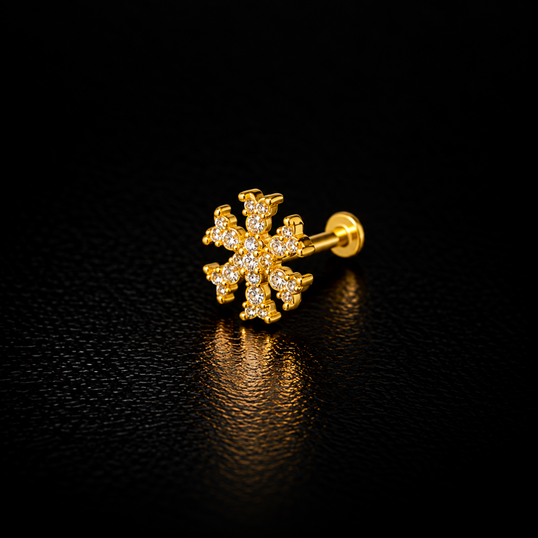 Radiant Swirl Gold-Plated Silver Nose Pin