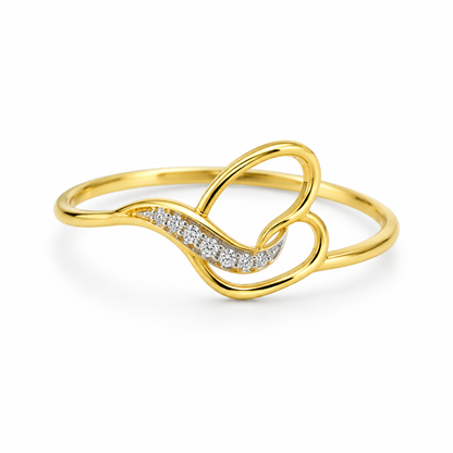 9K Gold Swirl Ring Size 13
