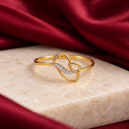 9K Gold Swirl Ring Size 13