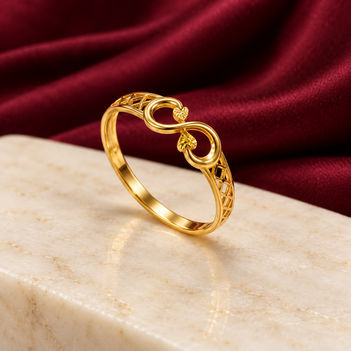 9K Gold Infinity Ring Size 14