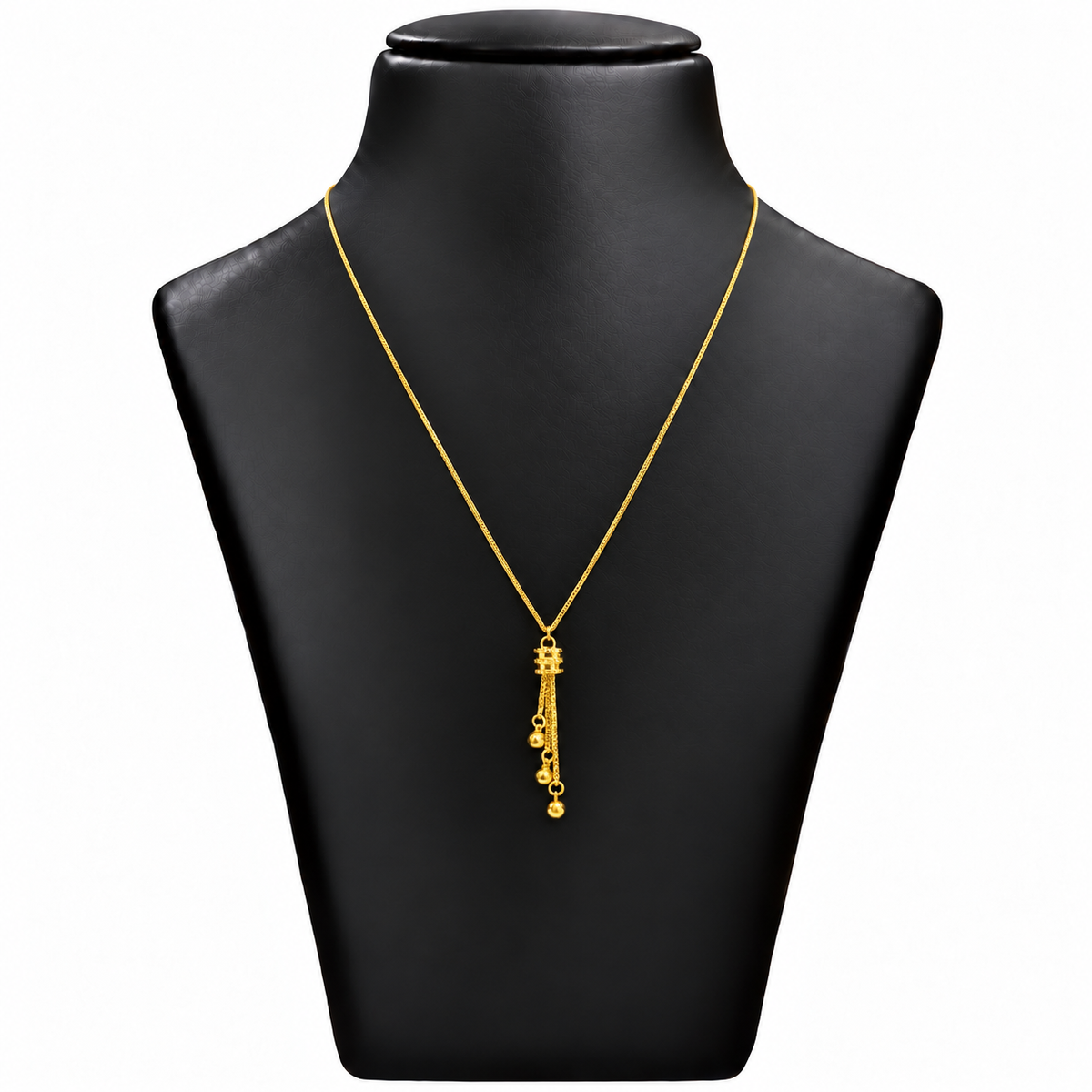 18K Gold Multi Strand Tassel Pendant Chain