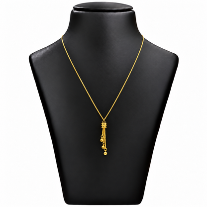 18K Gold Multi Strand Tassel Pendant Chain