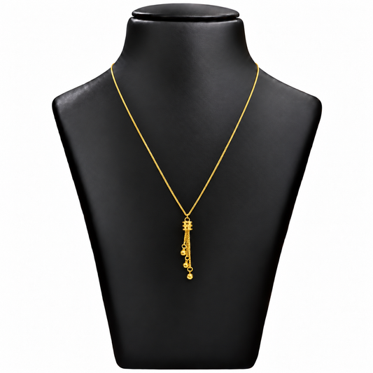 18K Gold Multi Strand Tassel Pendant Chain
