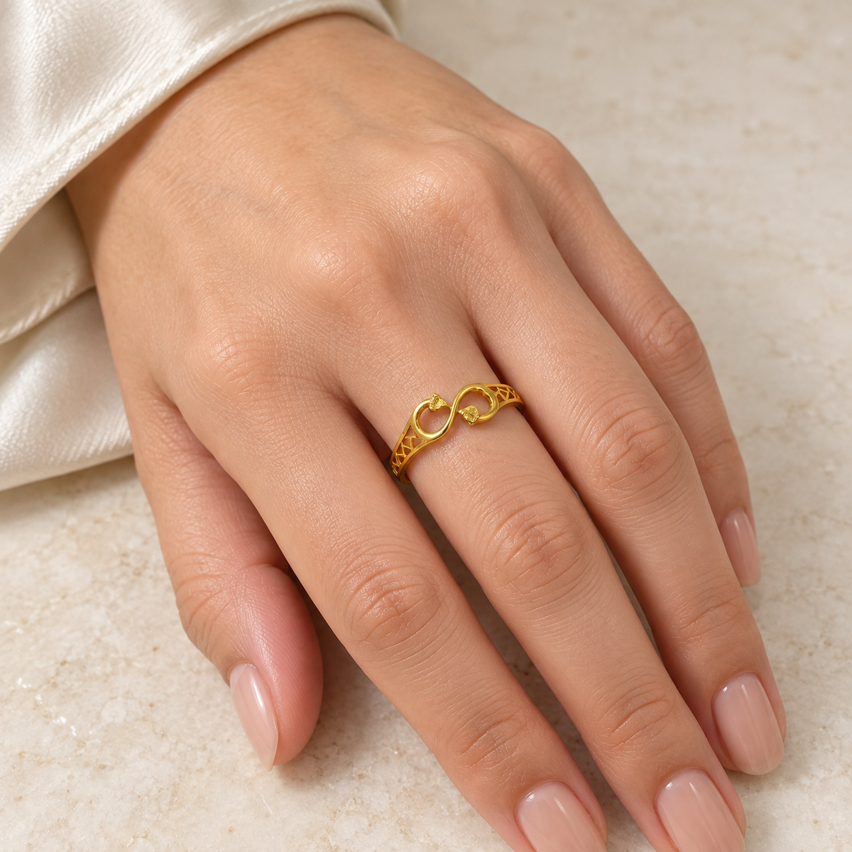 9K Gold Infinity Ring Size 14
