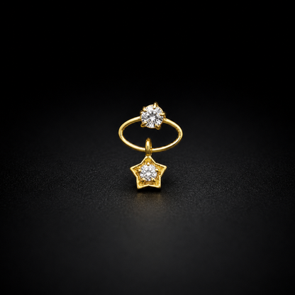 Drop Star Golden Silver NosePin
