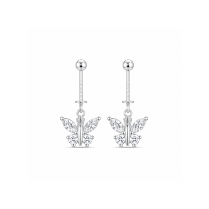 Crystal Flutter Sterling Silver Butterfly Bugadi
