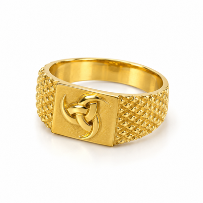 9K Gold Textured Ring Size 23