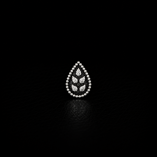 92.5 Sterling Silver Antique Paisley Nose Pin