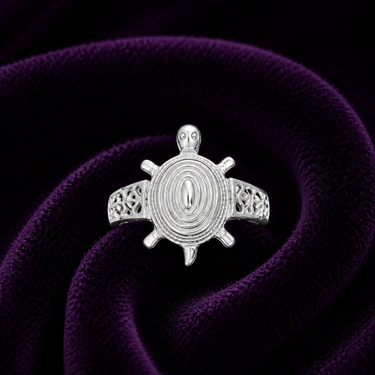 Silver Aama (Turtle) Ring – Pure Silver Ring