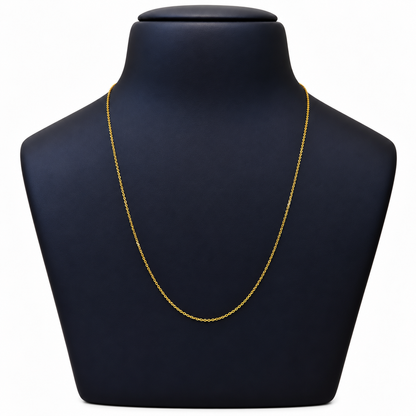 18K Gold Delicate Classic Oval Link Chain – 18 Inch