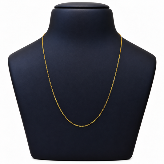 18K Gold Delicate Classic Oval Link Chain – 18 Inch