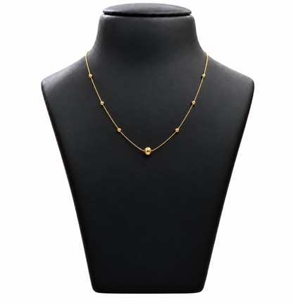 18K Gold Centre Ball Chain – 18 Inch
