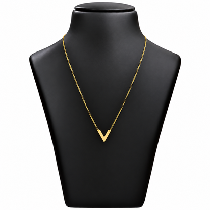 18K Gold Minimal V-Shaped Chain – 18 Inch