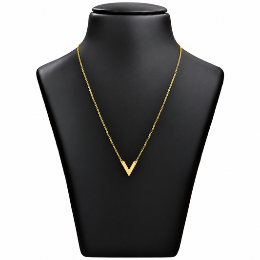 18K Gold Minimal V-Shaped Chain – 18 Inch