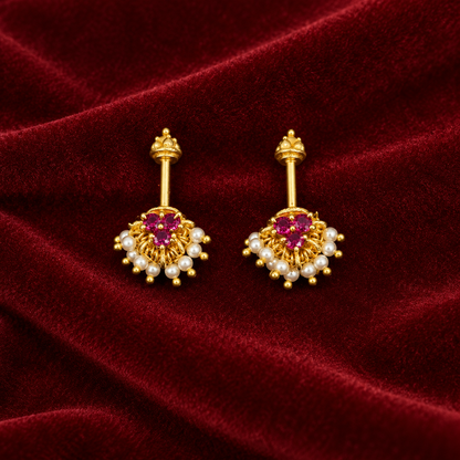 Ruby Pearl Floral Golden Bugadi