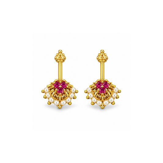 Ruby Pearl Floral Golden Bugadi