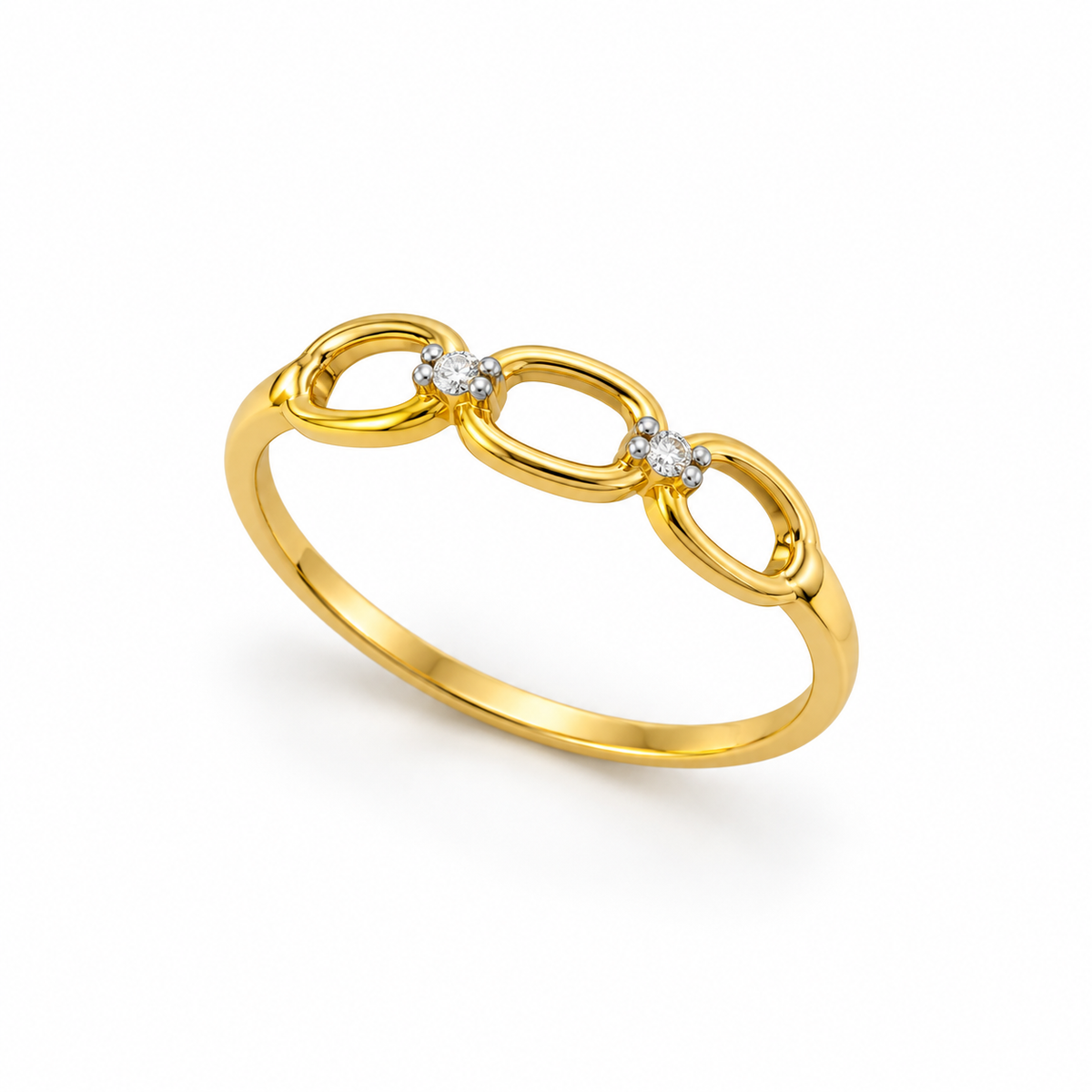 9K Gold Triple Loop Ring Size 12