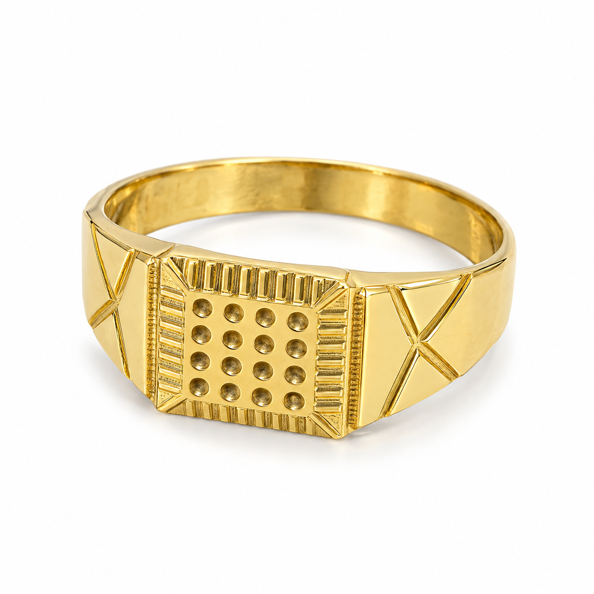 9K Gold Square Ring Size 22