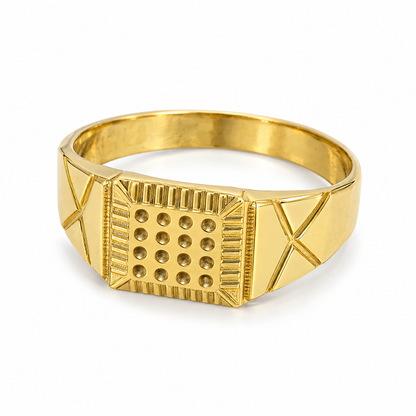 9K Gold Square Ring Size 22