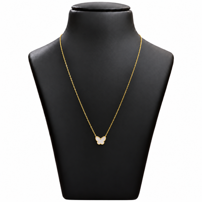 18K Gold White Butterfly Chain – 18 Inch