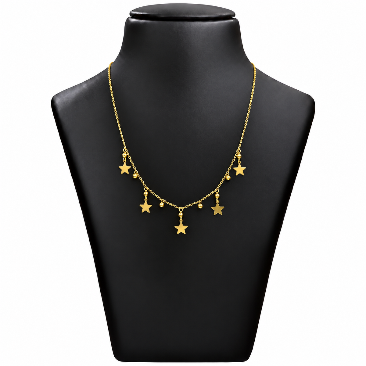 18K Gold Star and Ball Charm Chain – 18 Inch