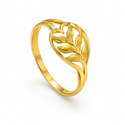 9K Gold Leaf Vine Ring Size 18