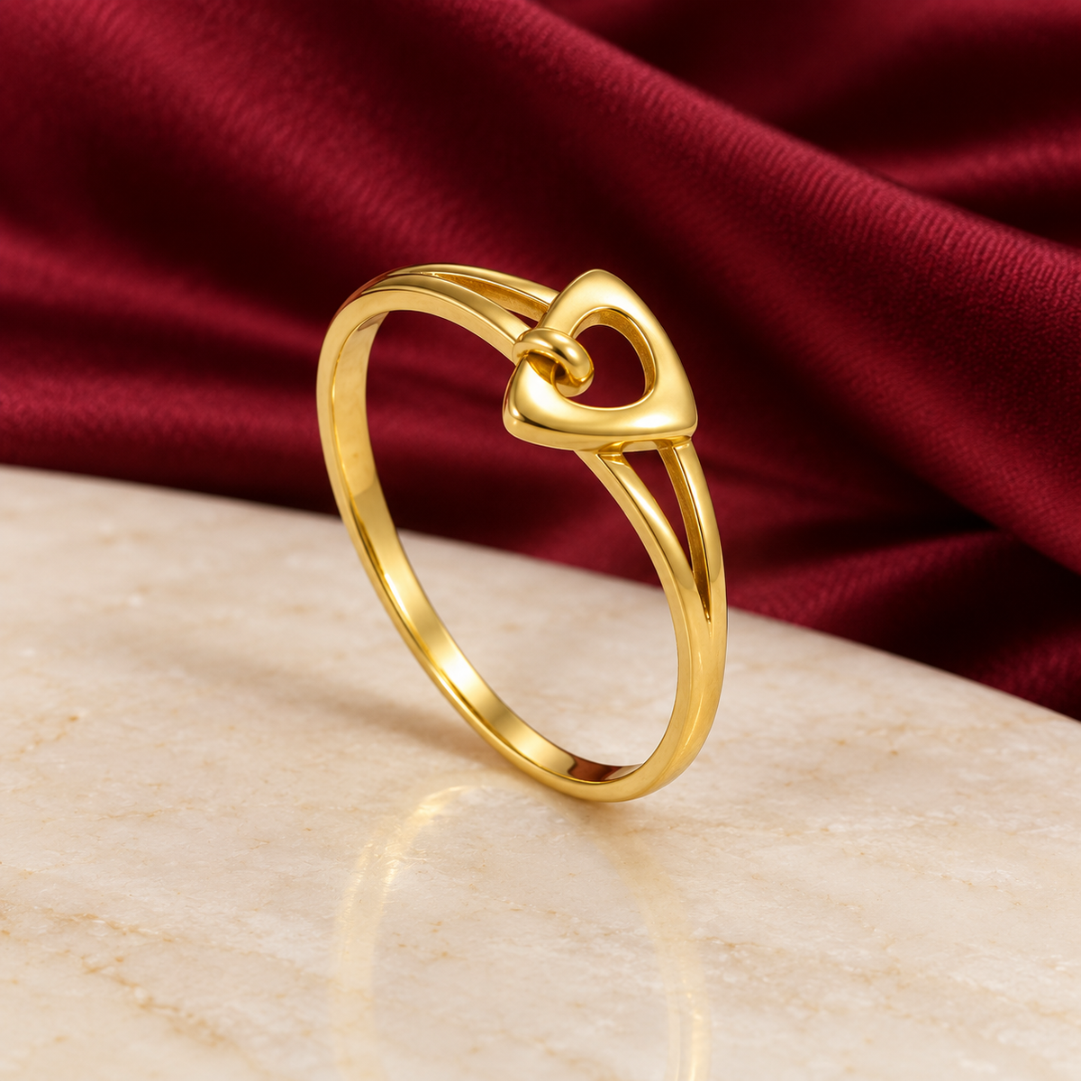 9K Gold Heart Knot Ring Size 11