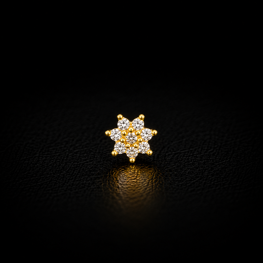 Starlight Blossom Gold-Plated Silver Nosepin