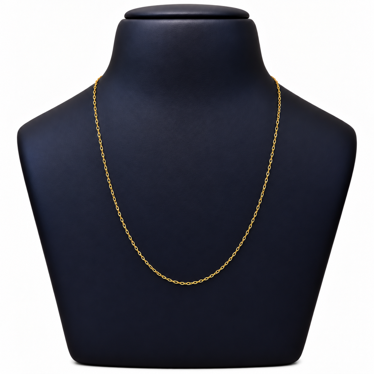 18K Gold Delicate Twisted Oval Link Chain – 18 Inch