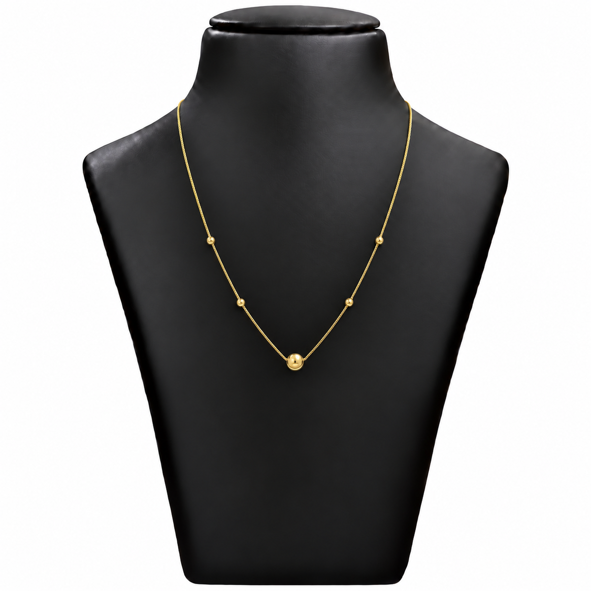 18K Gold Five Ball Minimal Chain