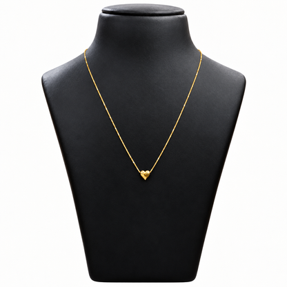 18K Gold Sculpted Heart Chain – 18 Inch