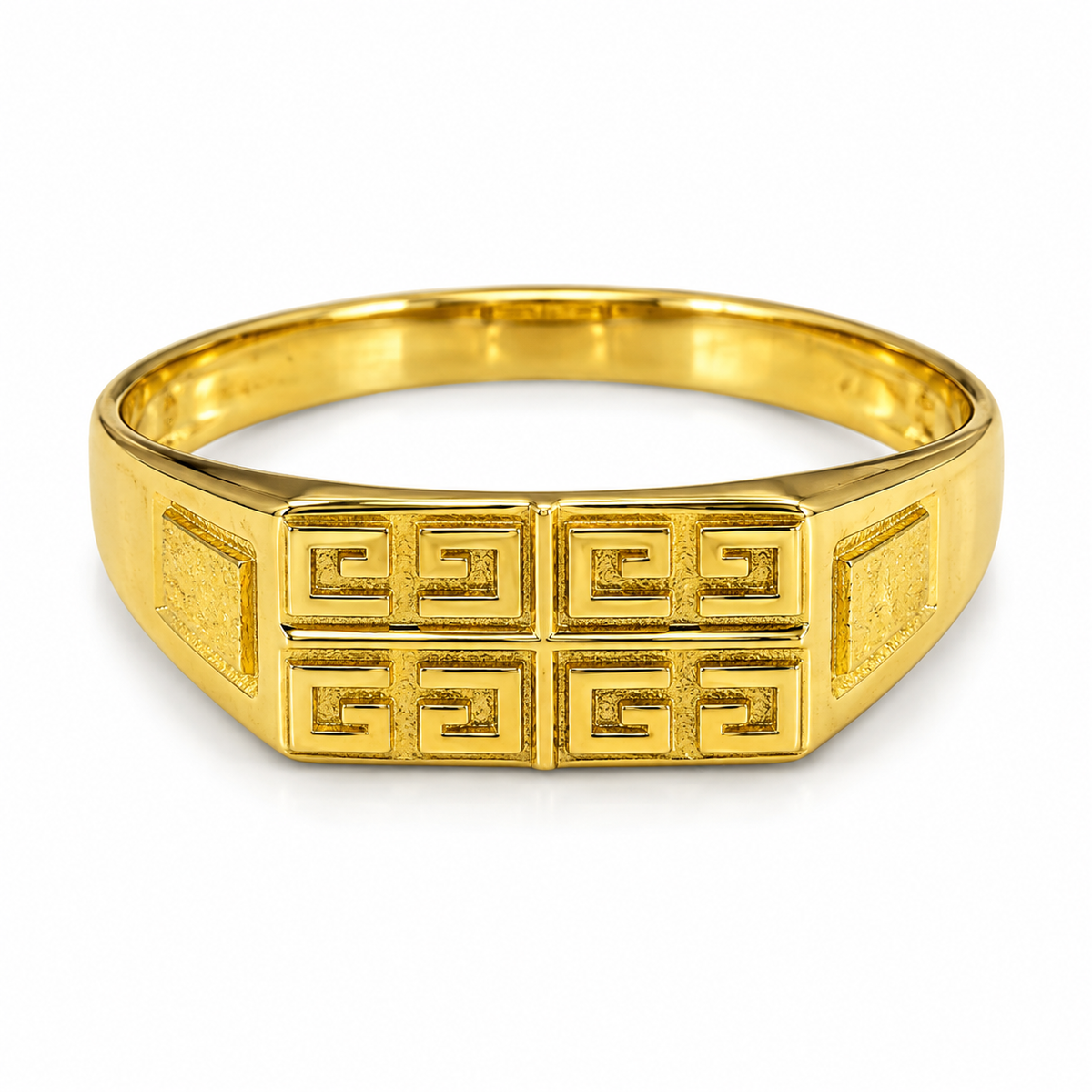 9K Gold Greek Key Ring Size 20