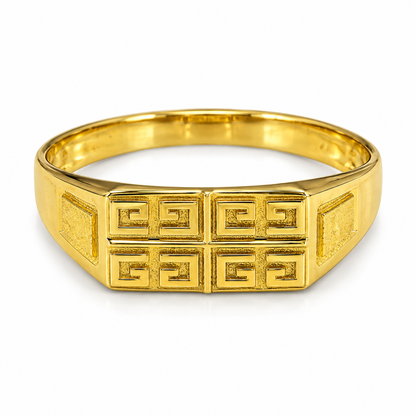 9K Gold Greek Key Ring Size 20