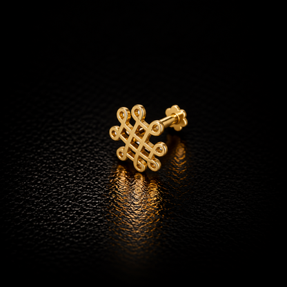 Golden Grid Golden Silver NosePin